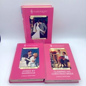 Romance Books Lot Set Of 3 Pink Hardcover